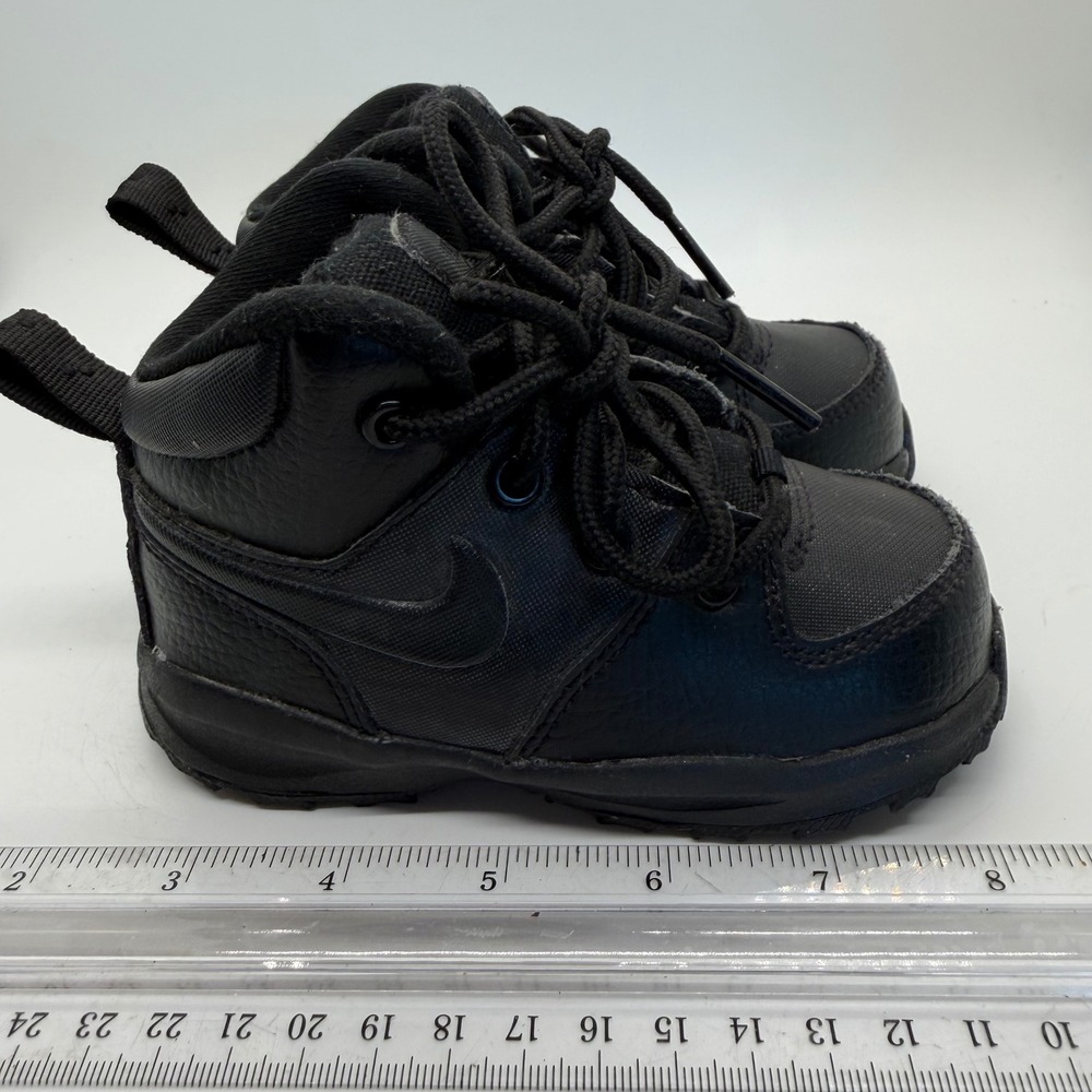Nike Manoa LTR TD Toddler Boots Triple Black BQ5374-001 Size 6C - Picture 3 of 6